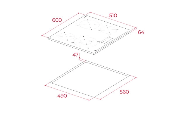 Стъклокерамичен плот Teka TBC 64320
